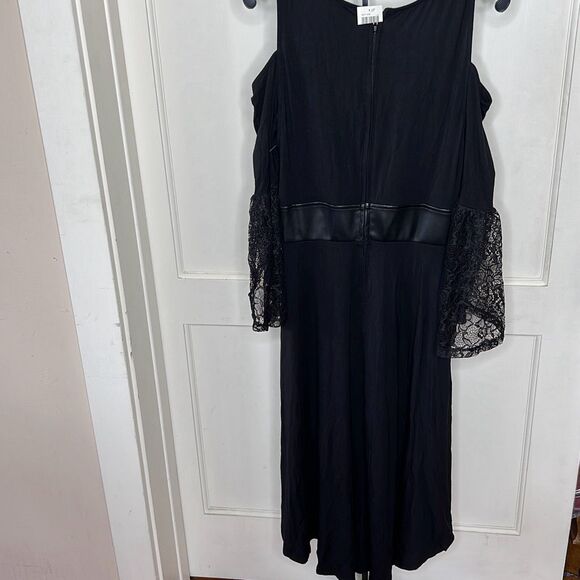 Hot Topic Black Lace Cold Shoulder Hi-Low Corset Dress Nwot Medium - Picture 6 of 8